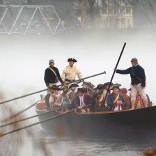 The annual Christmas Crossing of the Delaware River at Washington Crossing Historic Park in New Jersey